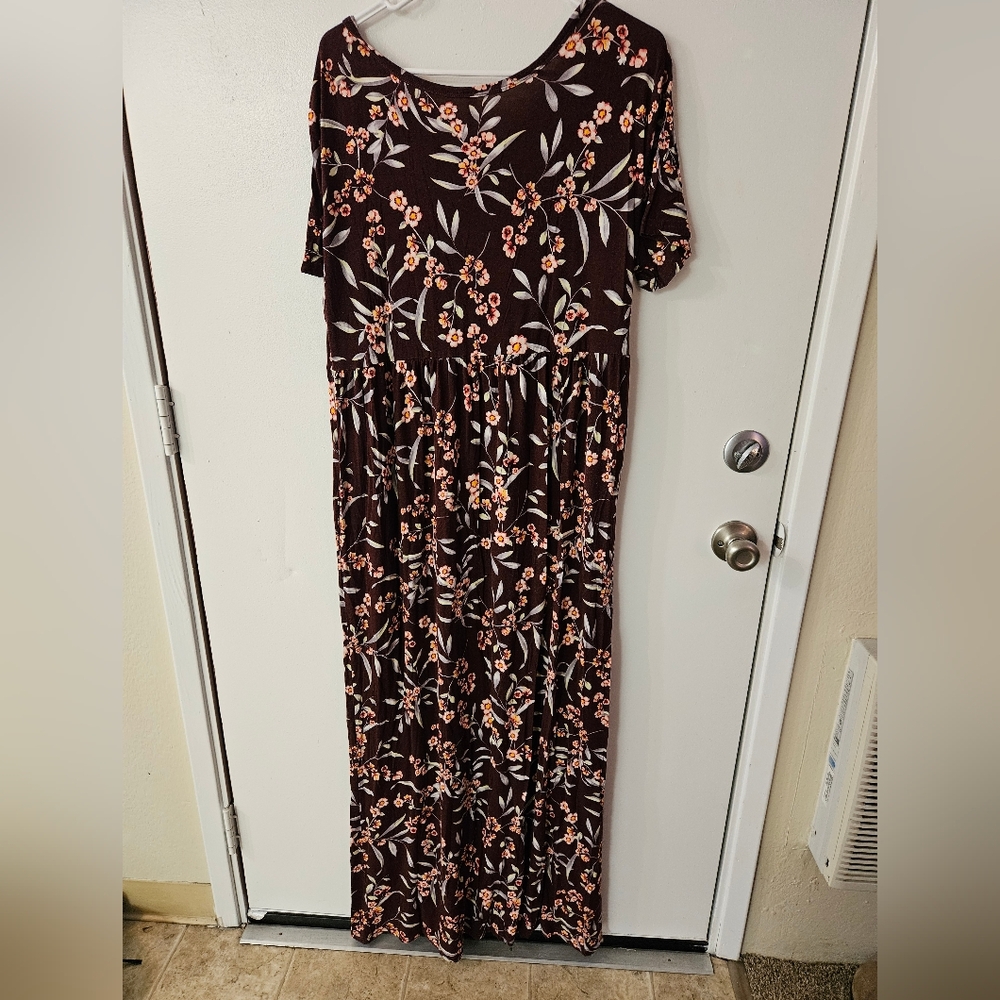 Grecerelle Floral Maxi Dress - Reddish Brown - Picture 5 of 6